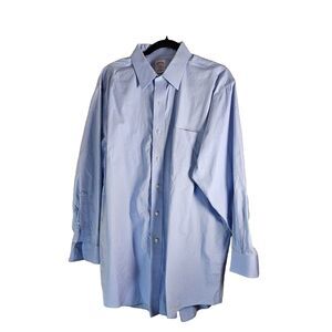 Brooks Brothers 346 Regular Fit All Cotton Dress Shirt Powder Blue 17  2/3